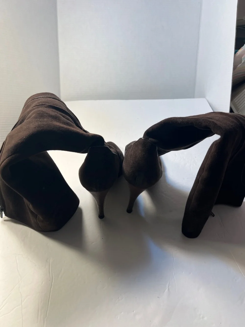 Elie Tahari Women's Brown Suede Knee-High Heeled Boots Size 40
